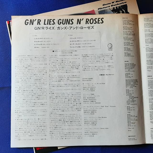 【LP】GN'R Lies｜Guns N' Roses 国内盤・帯・ライナー付