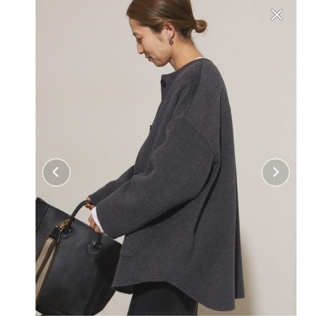 新品未使用 今季FRAMeWORK ハミルトンリバークルーネックコート 36