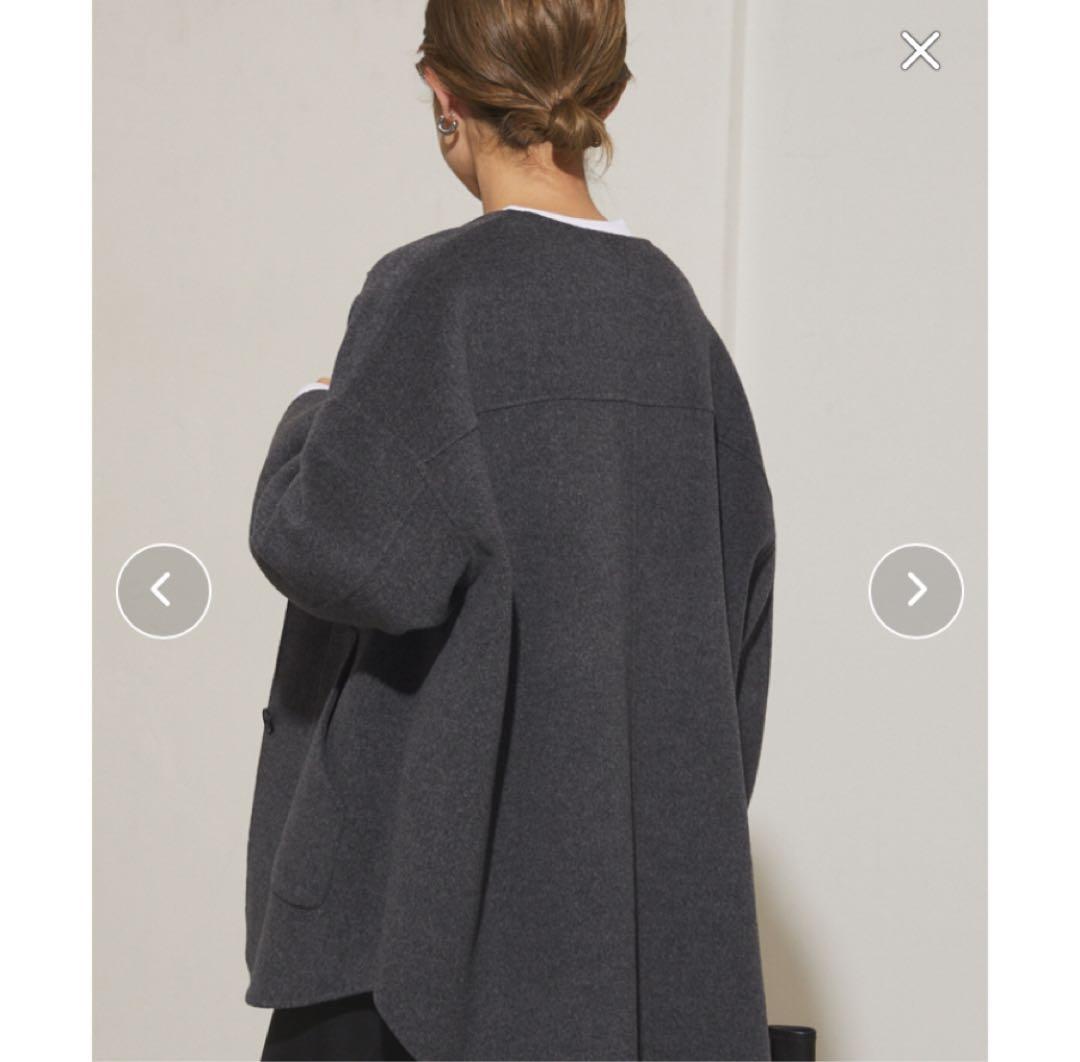 新品未使用 今季FRAMeWORK ハミルトンリバークルーネックコート 36