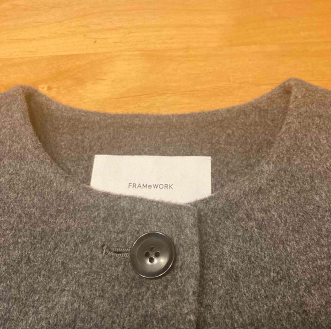 新品未使用 今季FRAMeWORK ハミルトンリバークルーネックコート 36