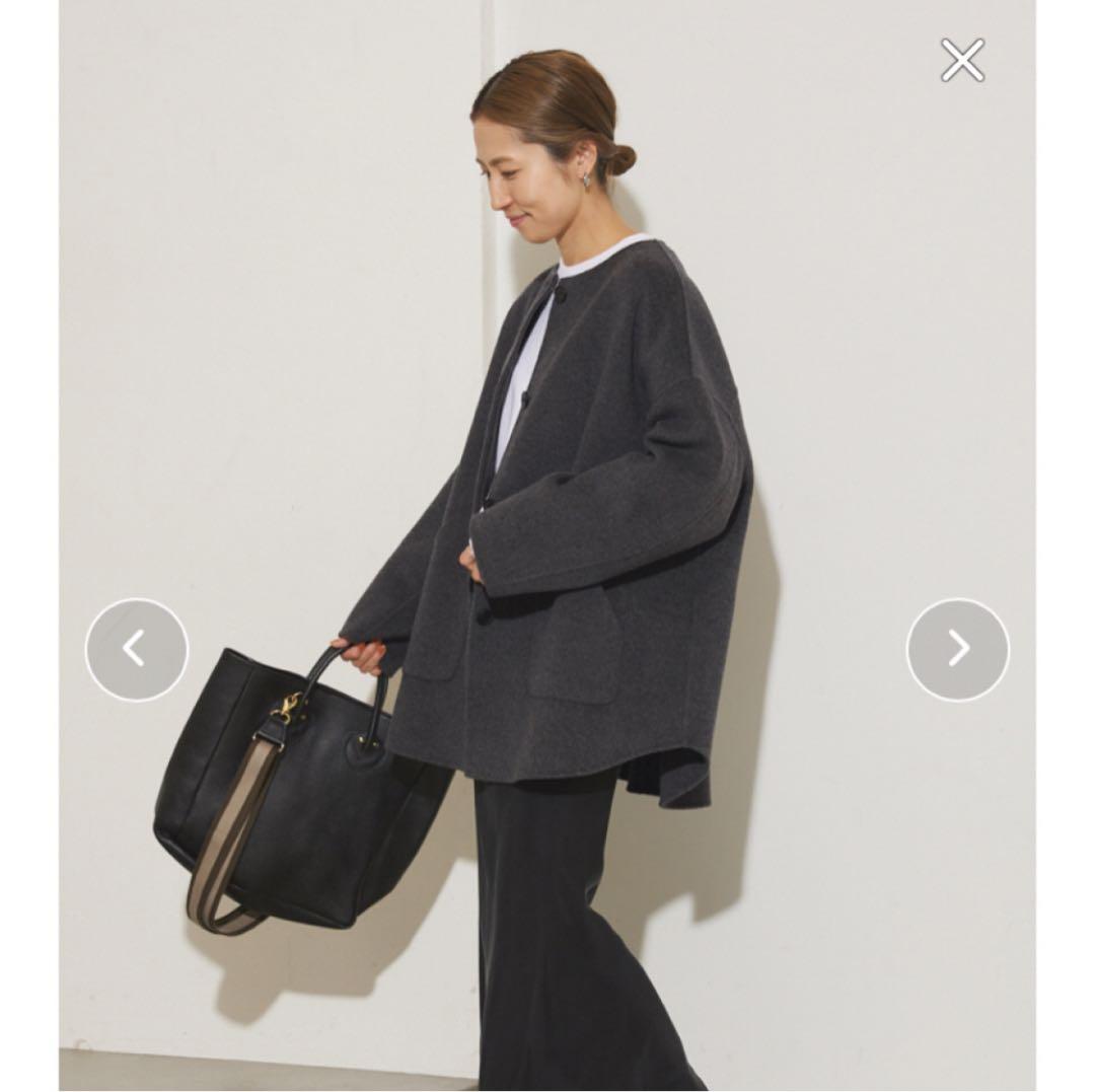 新品未使用 今季FRAMeWORK ハミルトンリバークルーネックコート 36