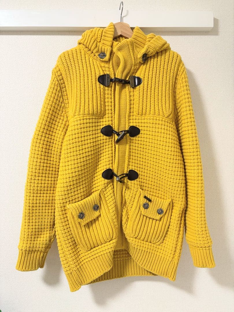 【希少】✨美品✨Bark バーク ニットダッフルコート　アウター　イエロー