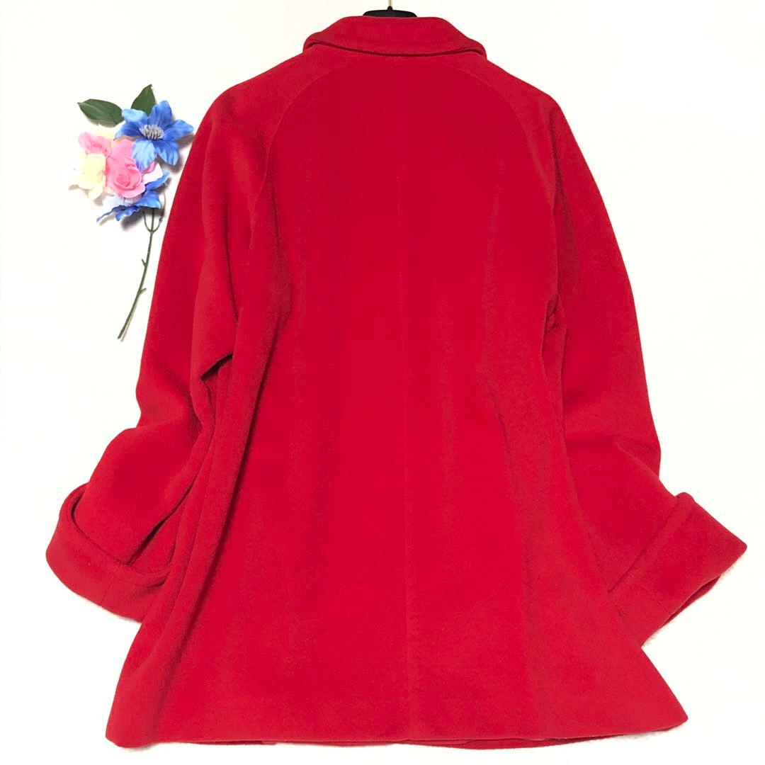 極美品　白タグ　マックスマーラ　チェスターコート　ヴァージンウール100%　赤