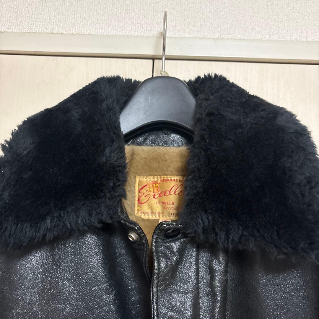 Excelled ブラックレザージャケット 38 G-1