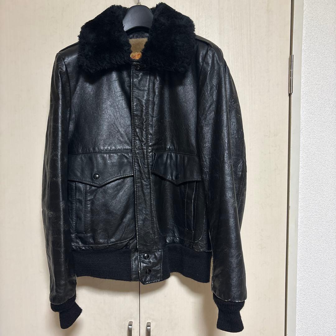 Excelled ブラックレザージャケット 38 G-1