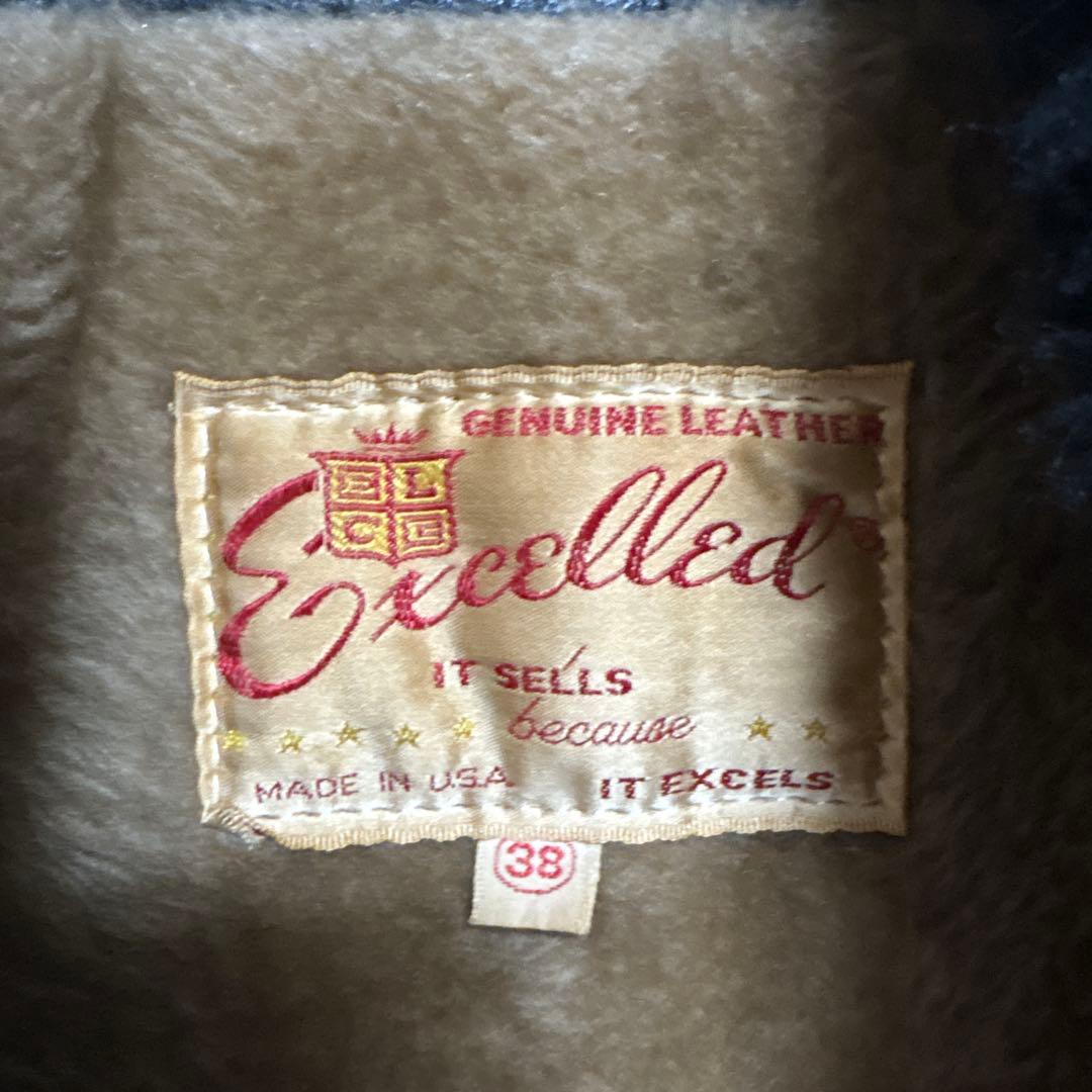 Excelled ブラックレザージャケット 38 G-1