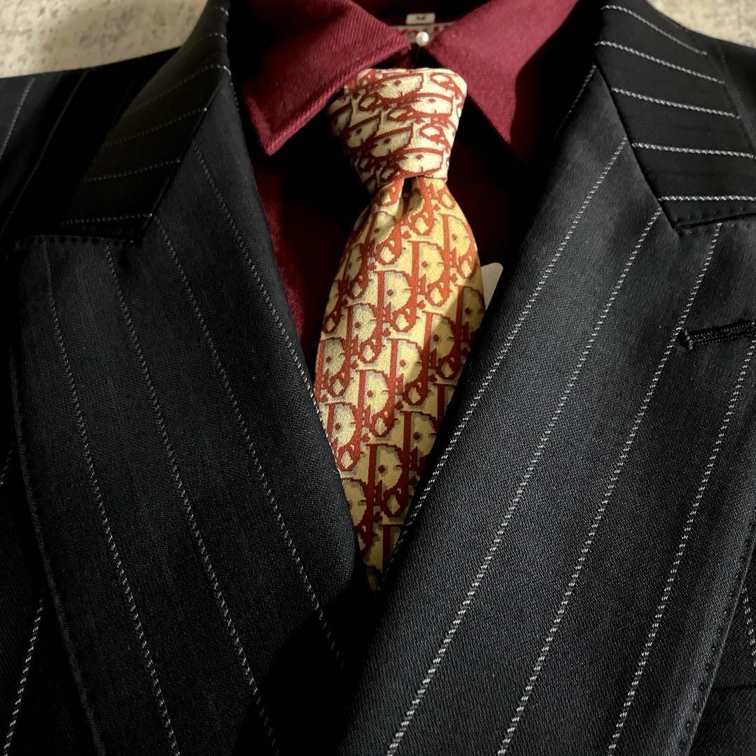極美品 Dior ネクタイ England製 super150's ダブルスーツ