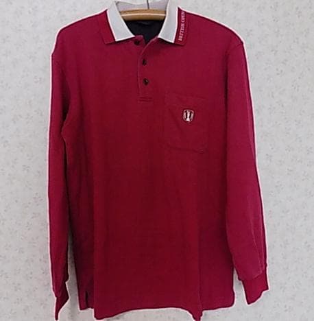 32070　ミズノ　メンズ　長袖ポロシャツ　赤　サイズＭ