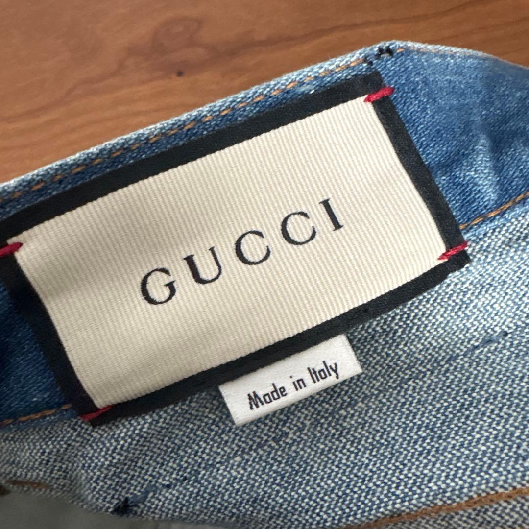 GUCCI チェリー刺繍 デニムショートパンツ　26