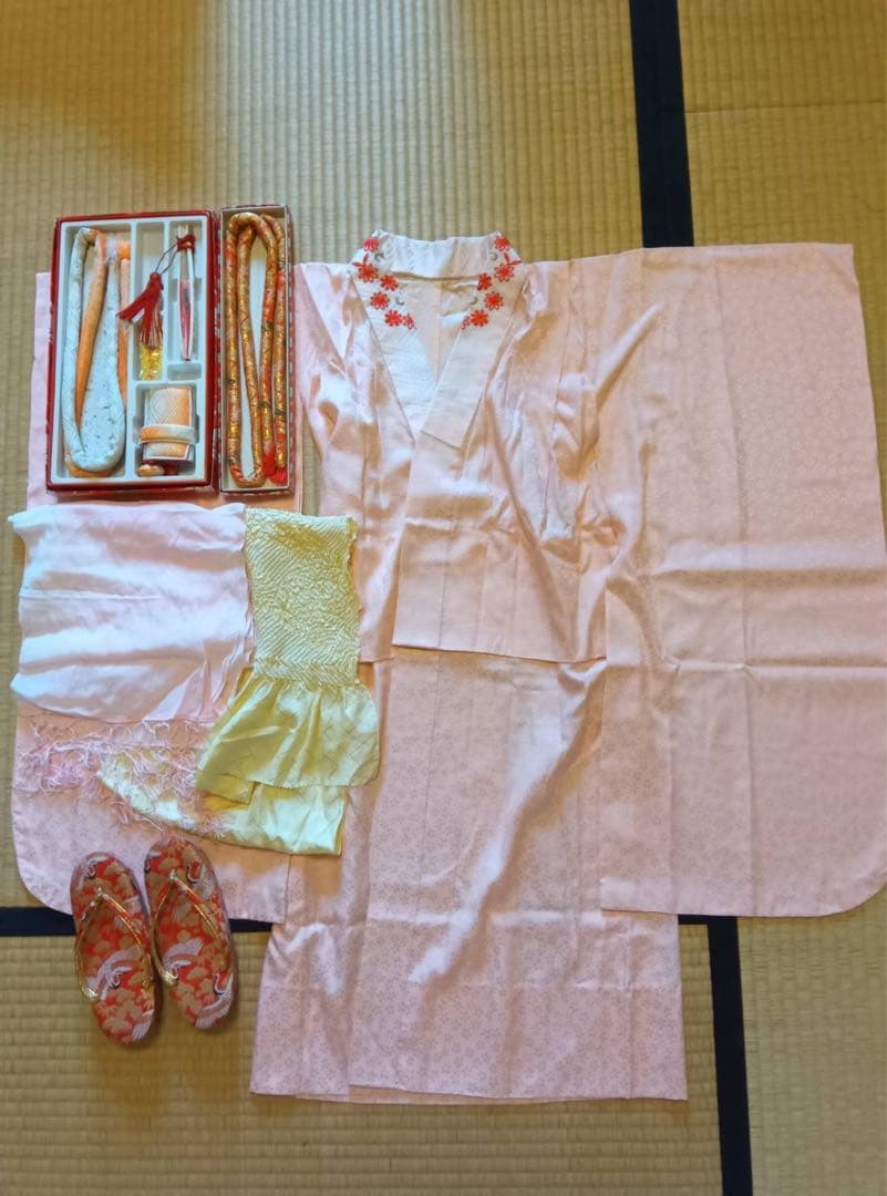 7歳 花柄 着物フルセット 七五三