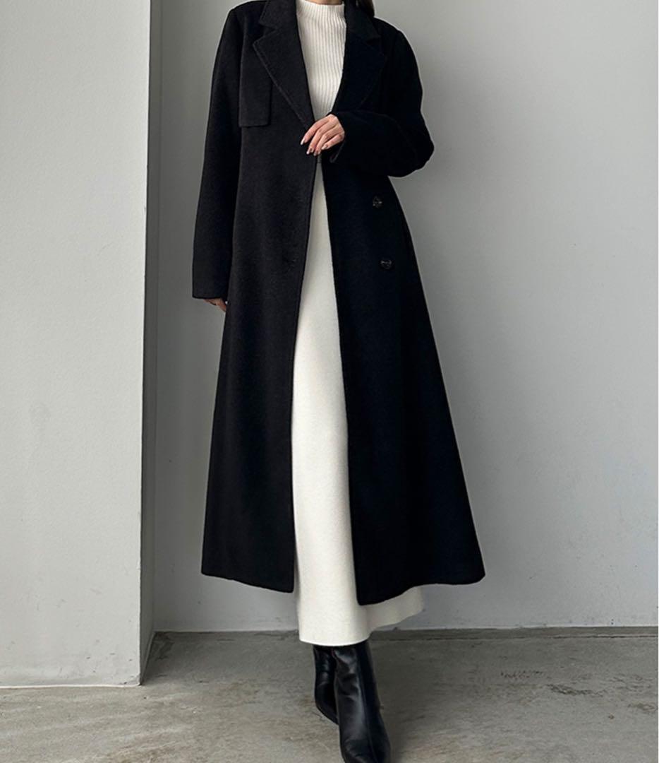 【Louere ルエレ】ウエストシェイプフレアチェスターコート