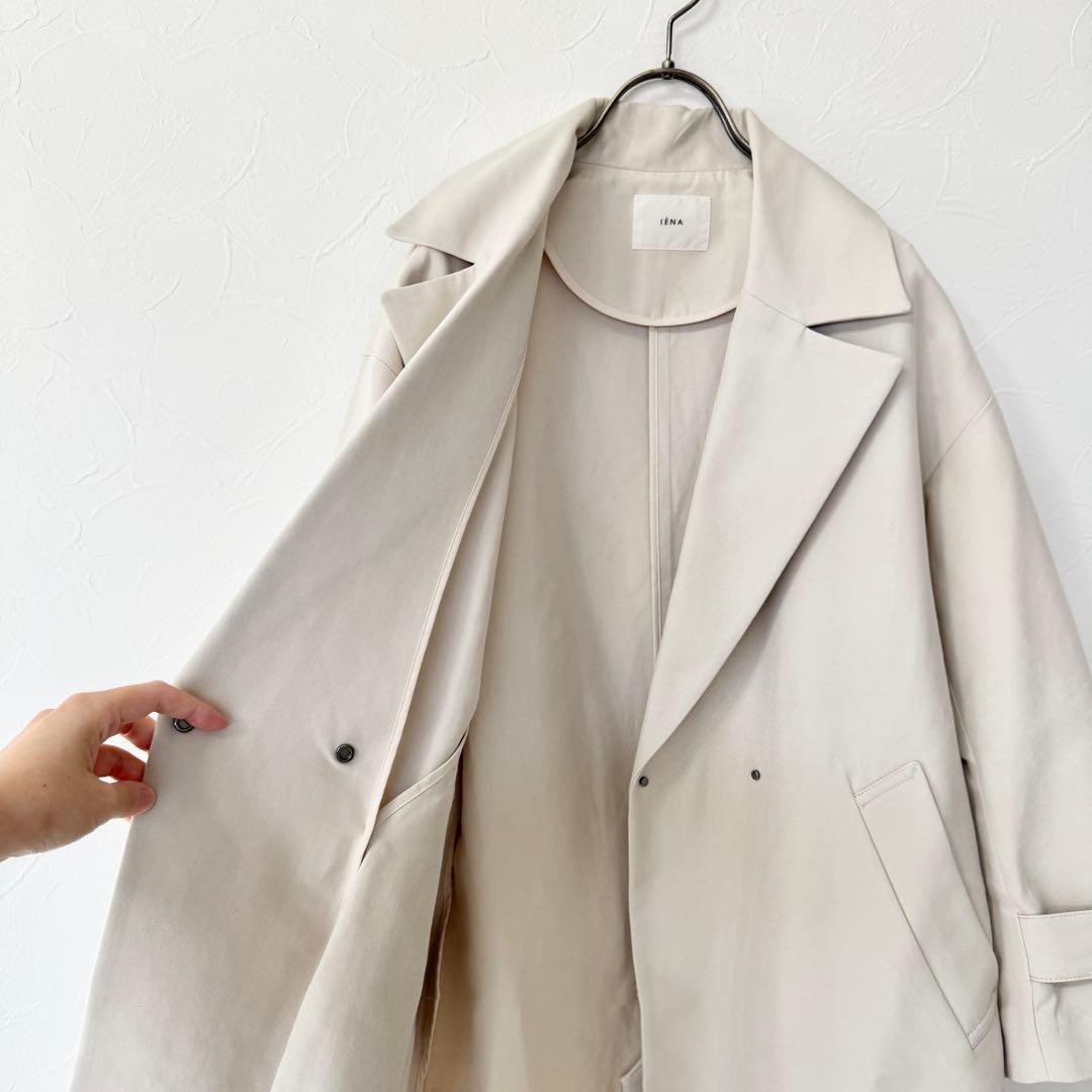 IENA／定価3.6万円／ほぼ未使用コットンWクロスオーバーチェスターコート
