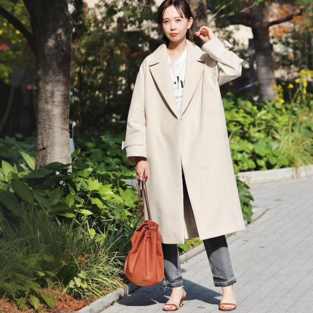 IENA／定価3.6万円／ほぼ未使用コットンWクロスオーバーチェスターコート