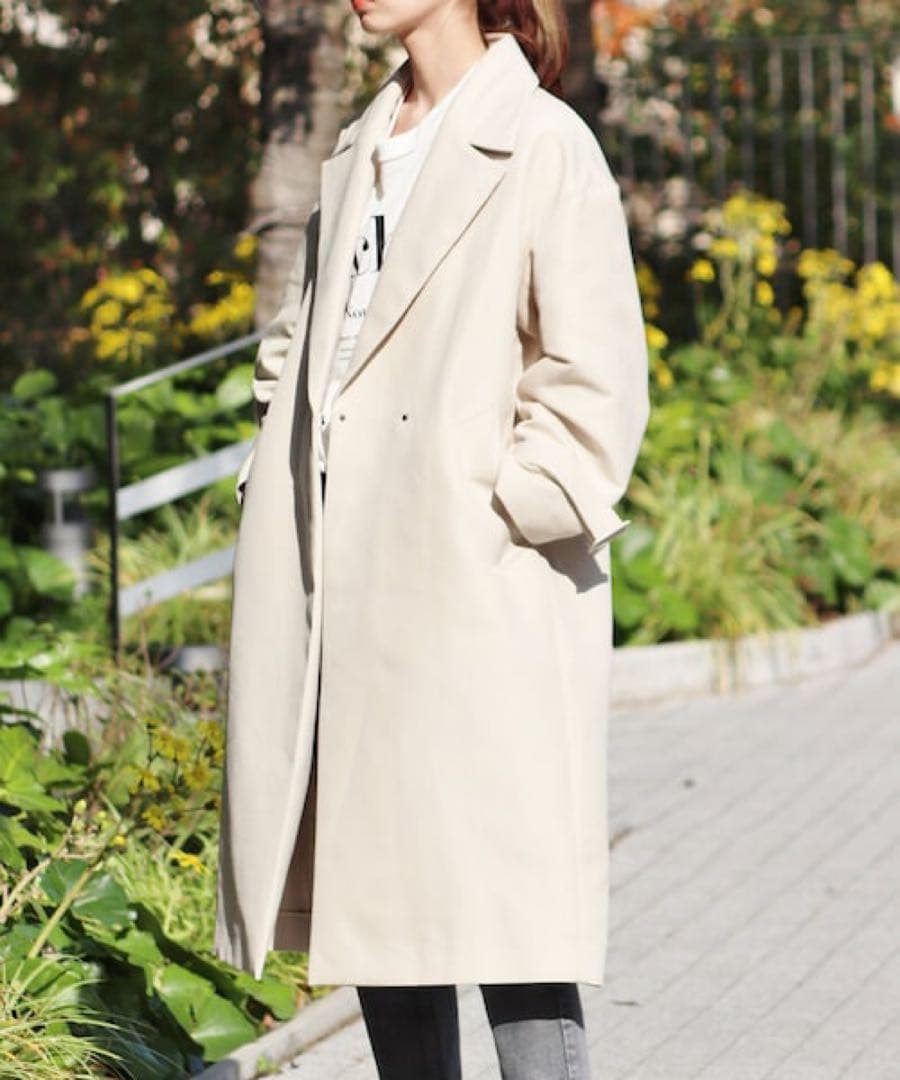 IENA／定価3.6万円／ほぼ未使用コットンWクロスオーバーチェスターコート