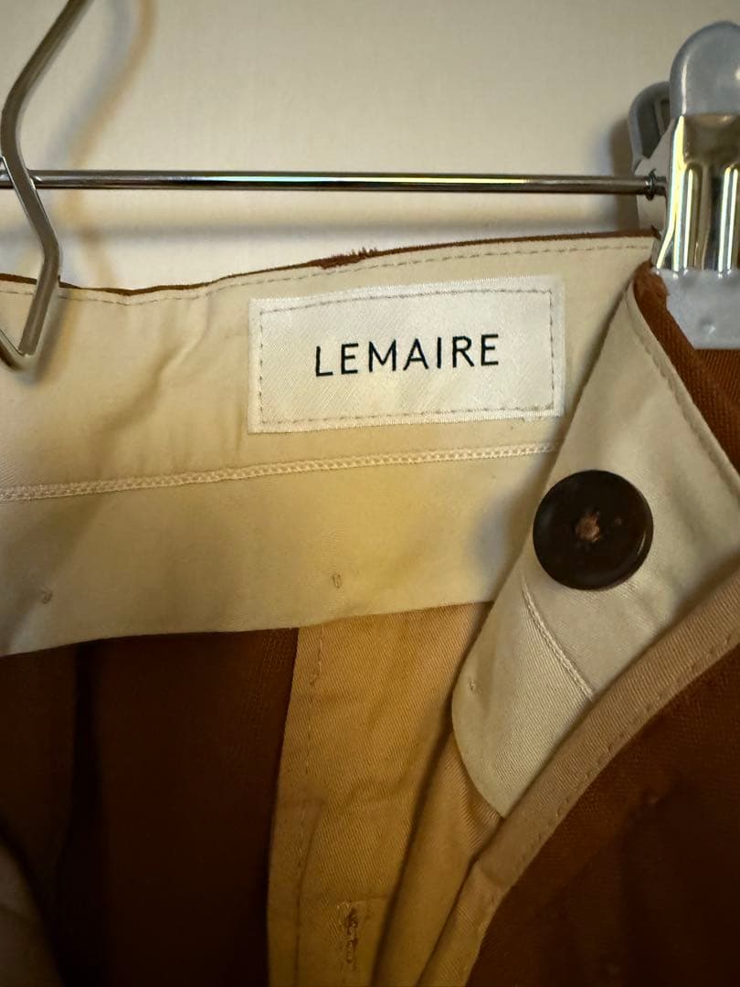 値下げ！LEMAIRE ルメール　ブラウン プリーツスラックス　メンズ