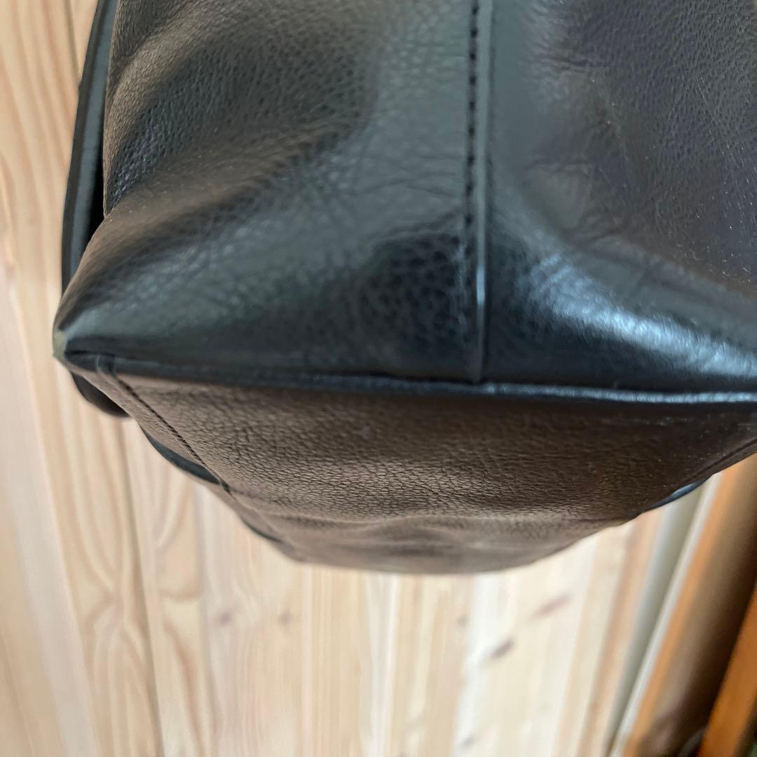 COACH、黒 レザー トートバッグ