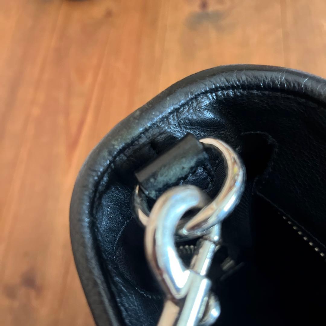 COACH、黒 レザー トートバッグ