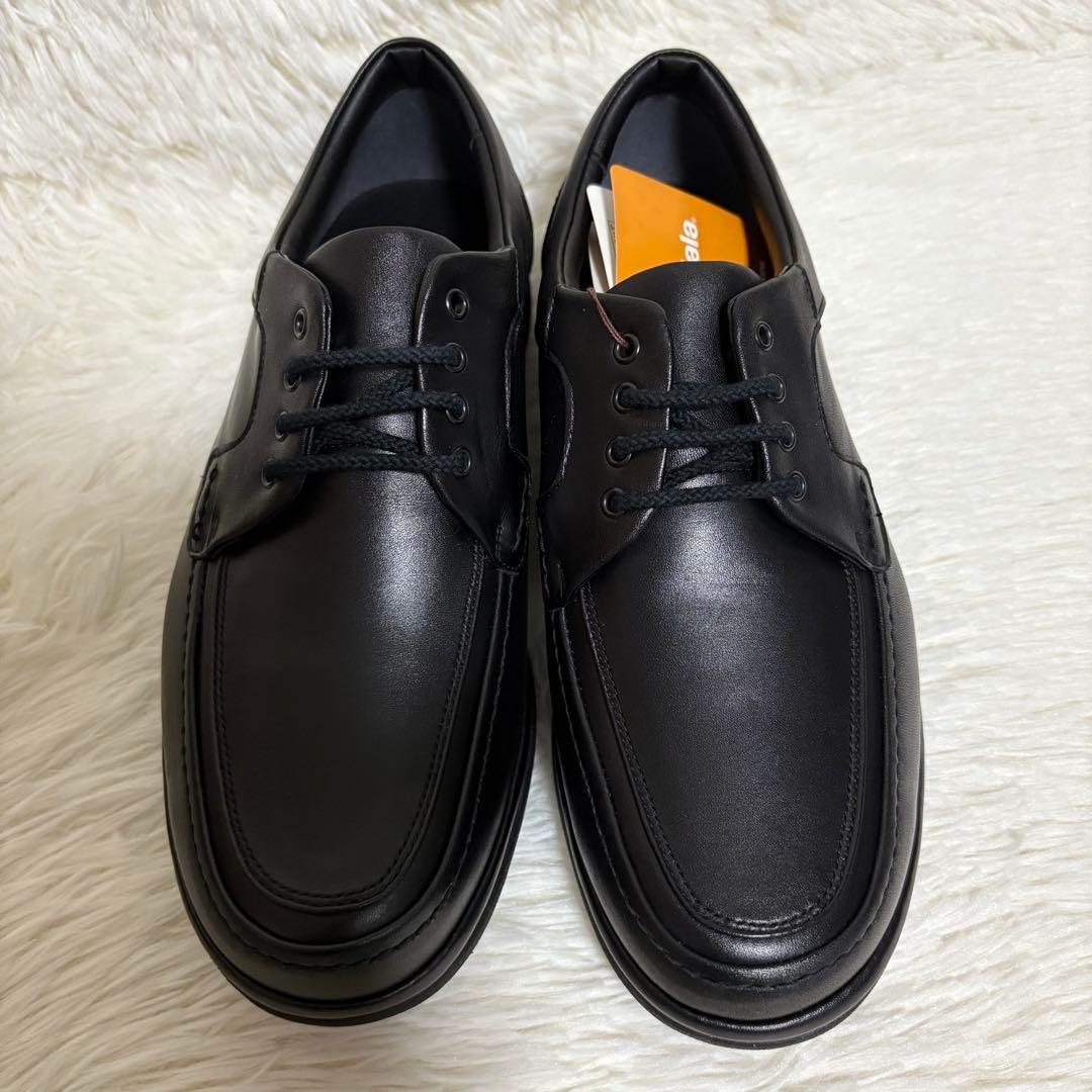 【タグ付】 アシックス Pedala レザースニーカー ブラック 24.5 4E