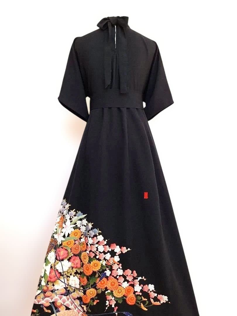 着物リメイクワンピース3613