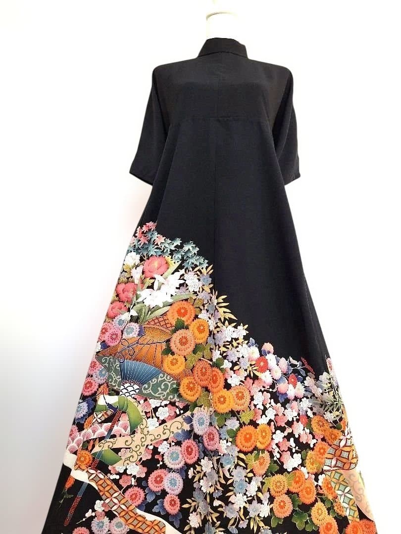 着物リメイクワンピース3613