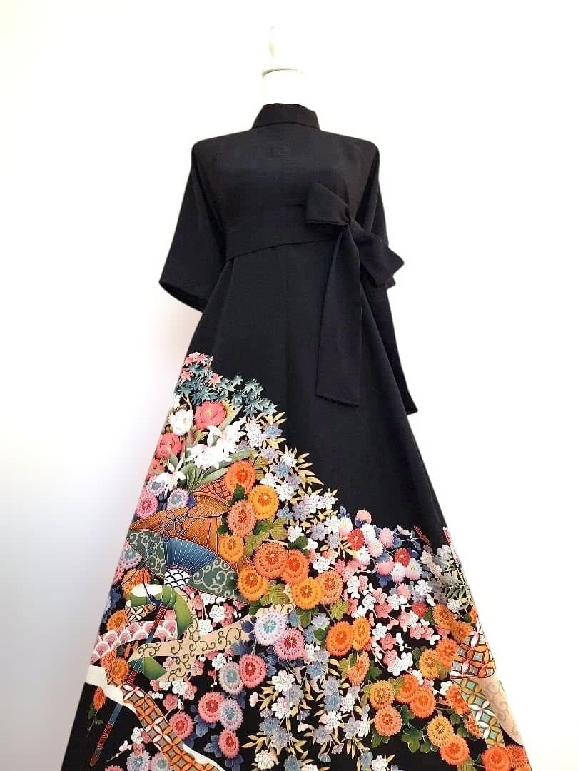 着物リメイクワンピース3613