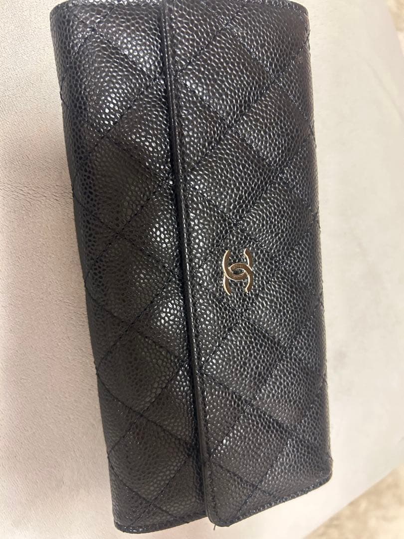 【新品未使用】CHANEL ブラックレザー 長財布