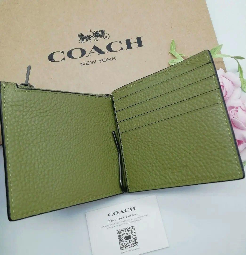 新作　COACH　マネークリップ　折り財布　NEWデザイン　正規品