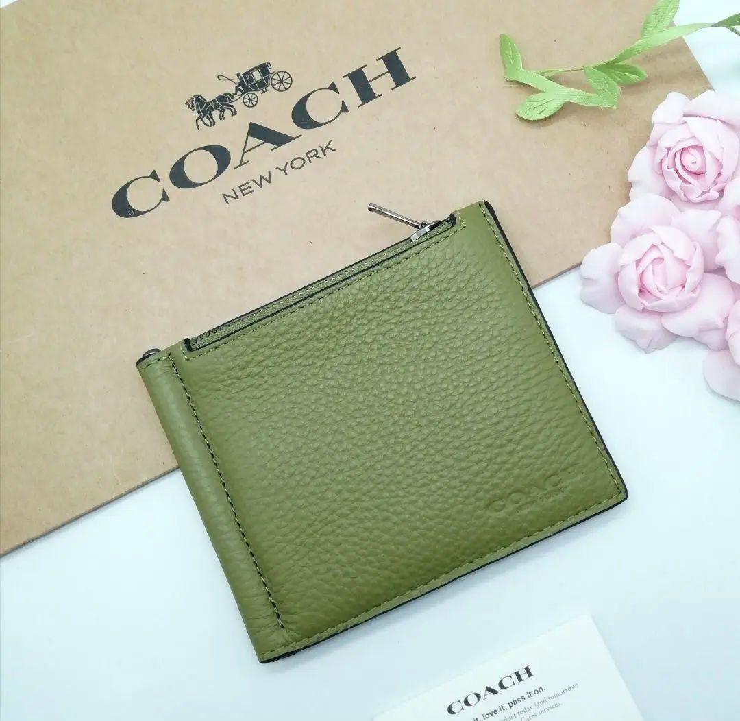 新作　COACH　マネークリップ　折り財布　NEWデザイン　正規品