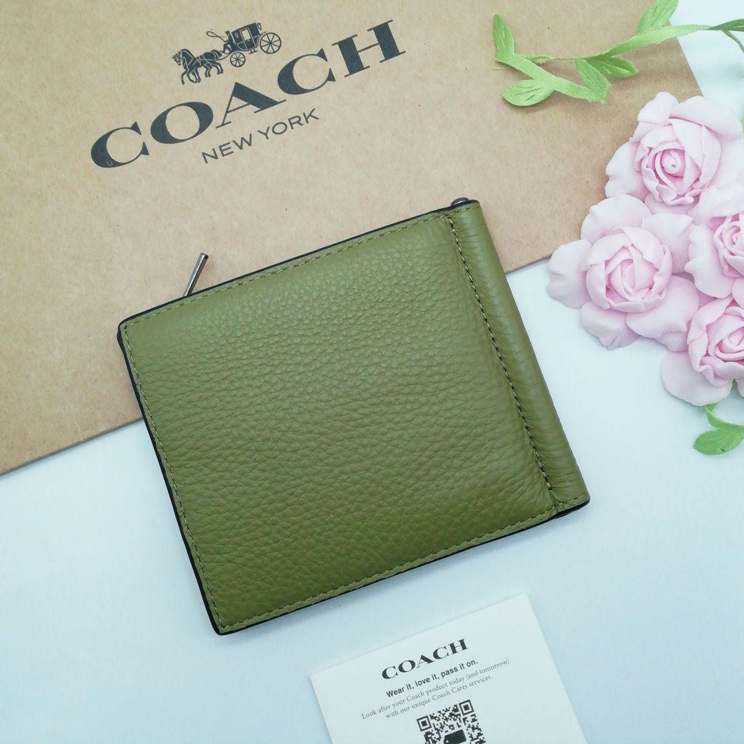 新作　COACH　マネークリップ　折り財布　NEWデザイン　正規品