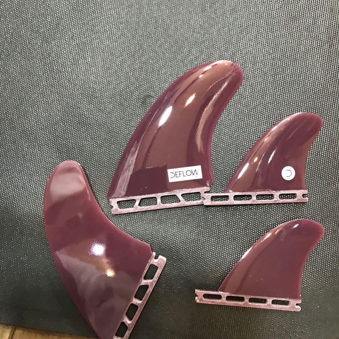DEFLOW サーフボードフィン 4個セット パープル