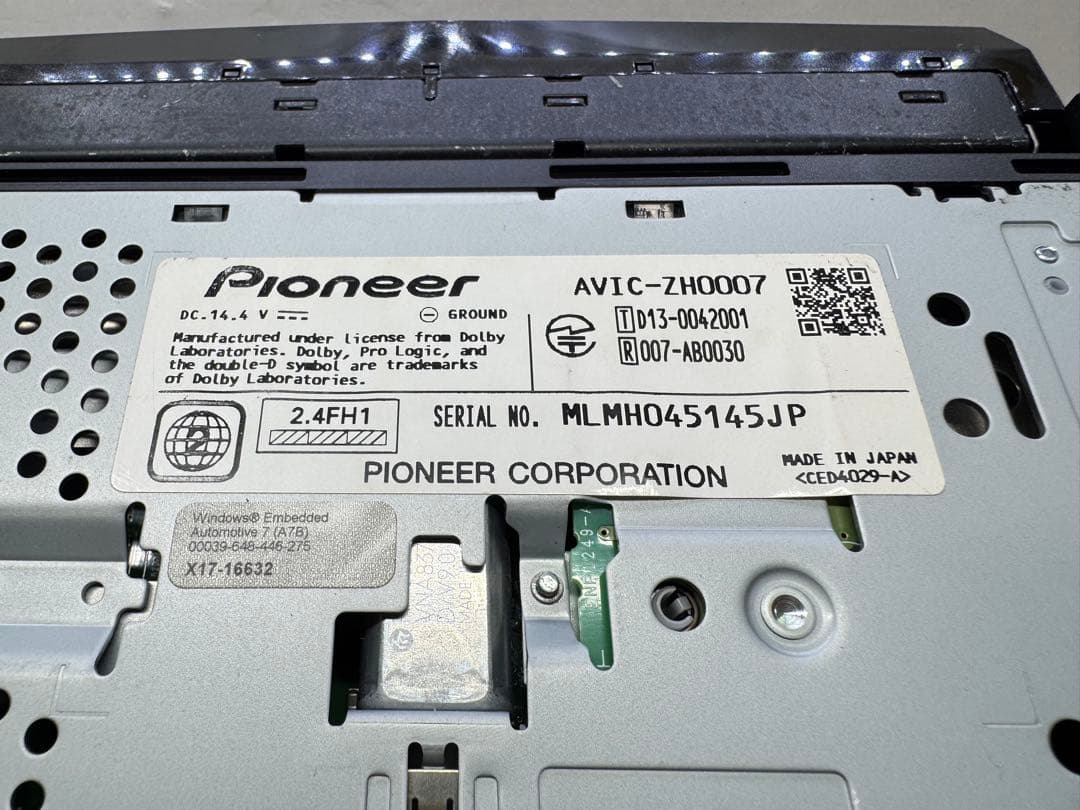 2024年地図データー・新品タッチパネル 新品ファン AVIC-ZH0007