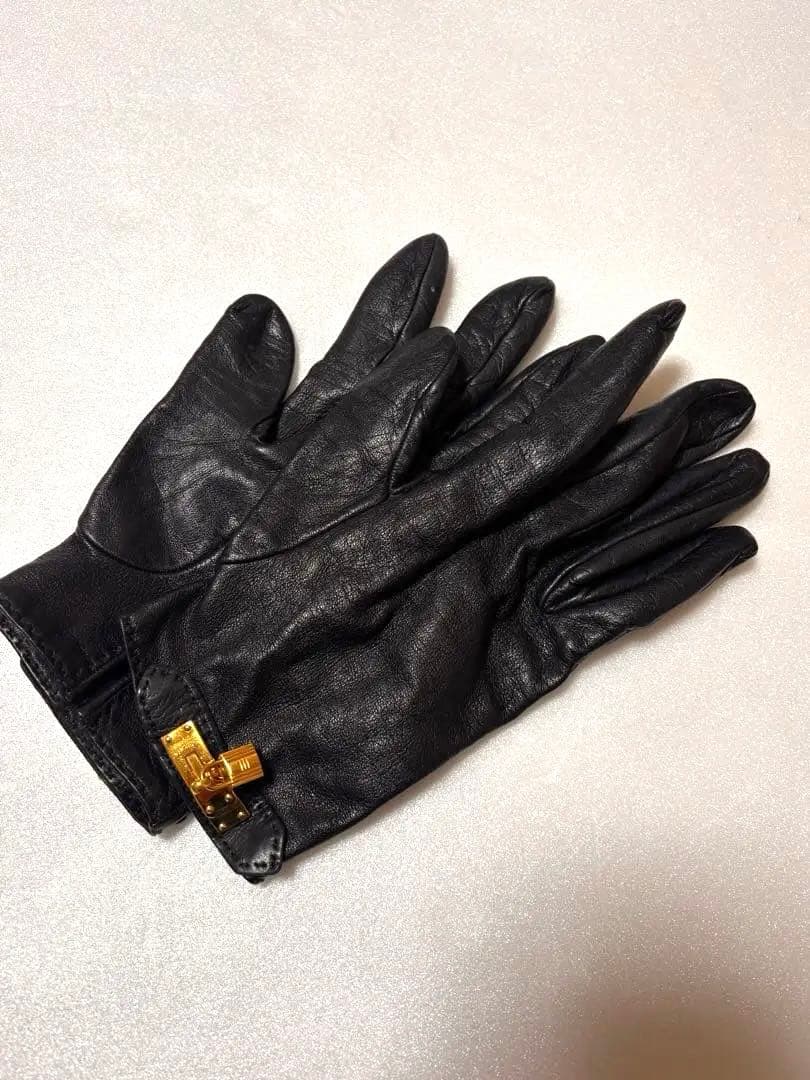 最終値下！正規品HERMES (エルメス) ケリーカデナチャームレザーグローブ