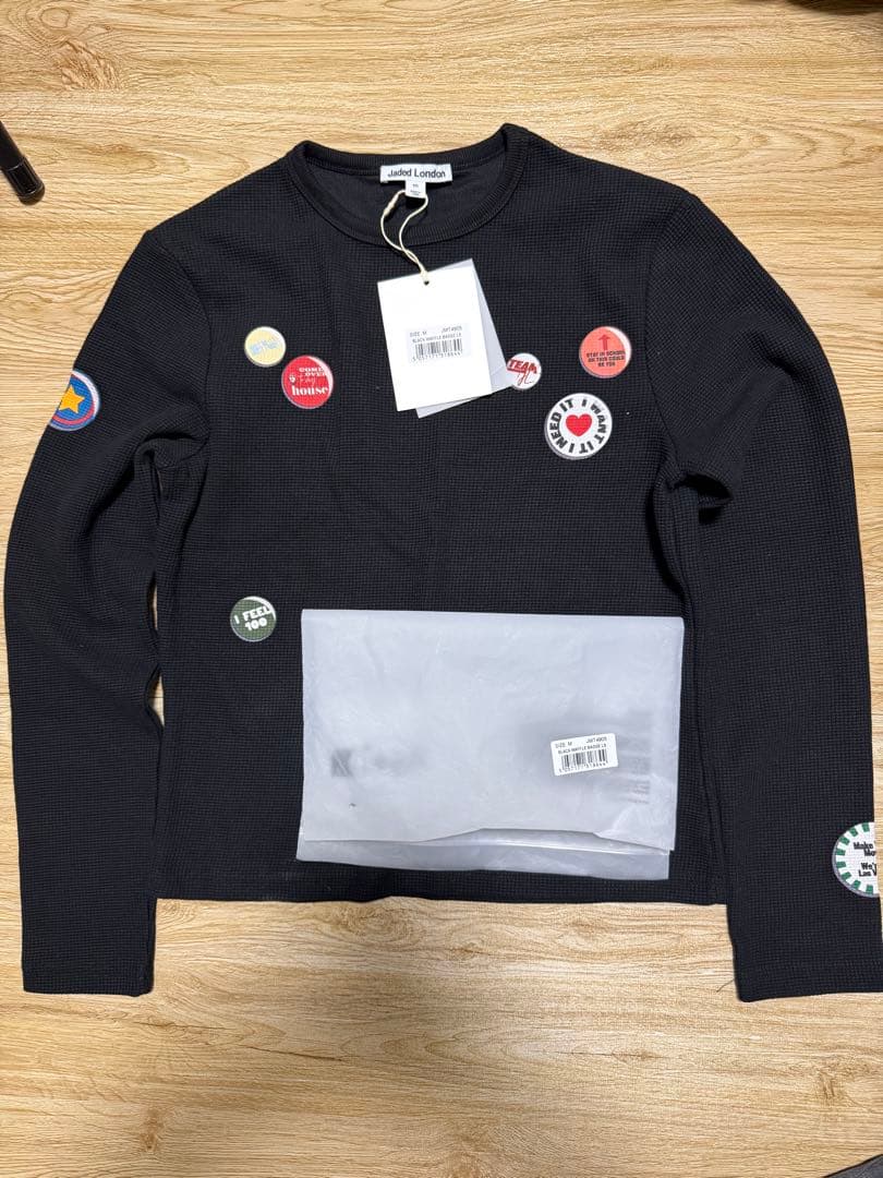 (新品)jaded london 短丈ロングワッフルtシャツ　sizeM