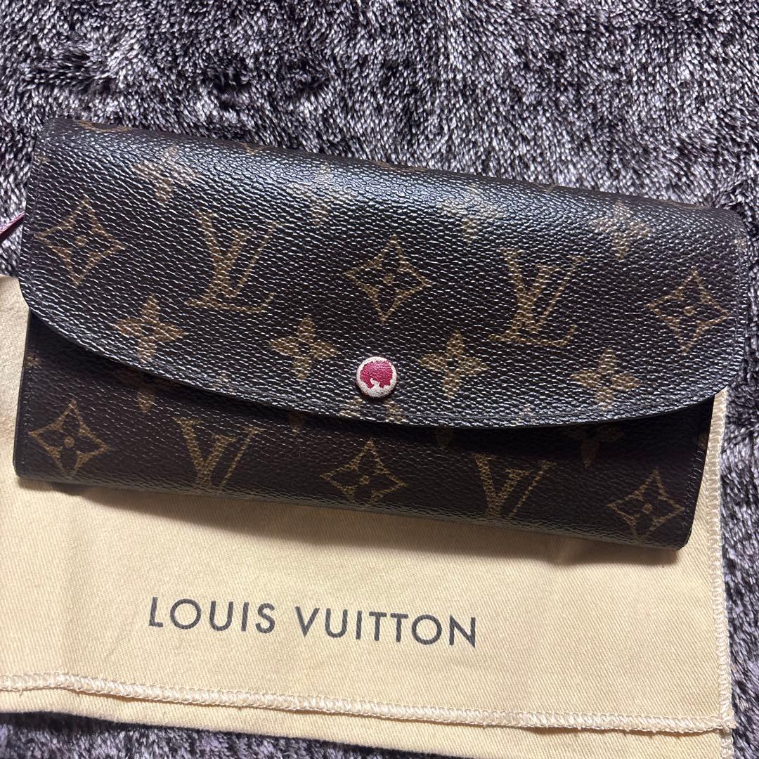 リ*リ様 ルイヴィトン　モノグラム　ポルトフォイユエミリー フューシャ　M606