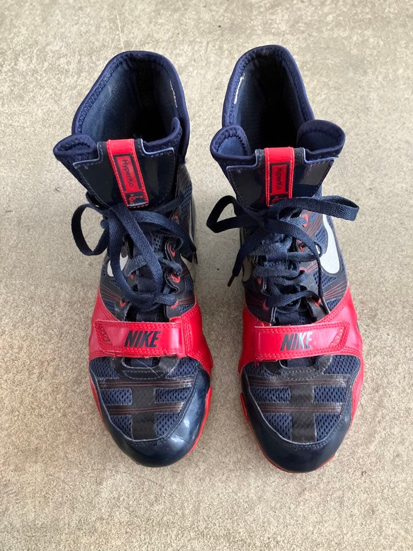 NIKE ハイパーKO ボクシングシューズ ネイビー/レッド 25㎝