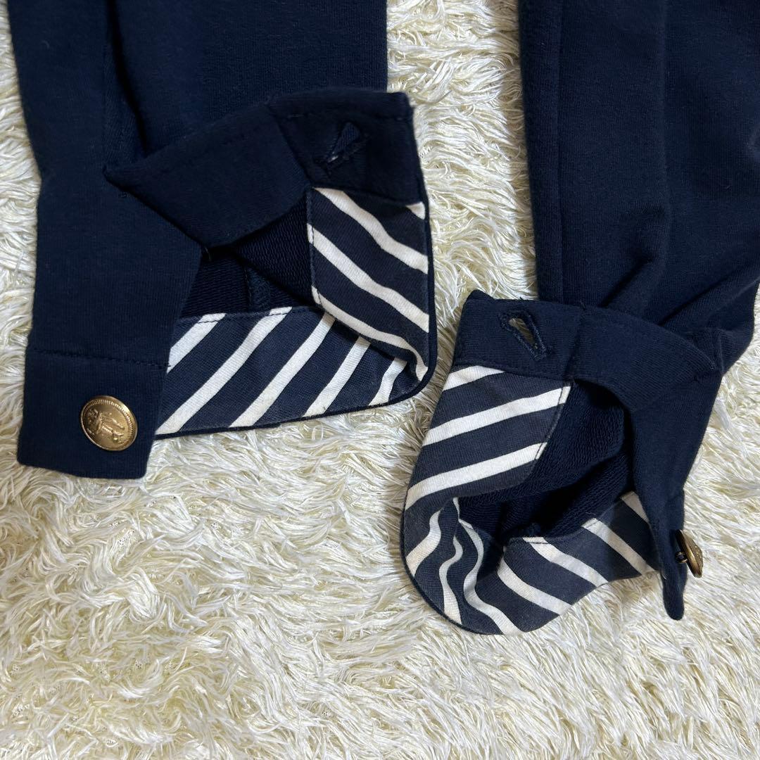 【金ボタンL】バーバリーブラックレーベル　テーラードジャケット　ホース　紺　伸縮