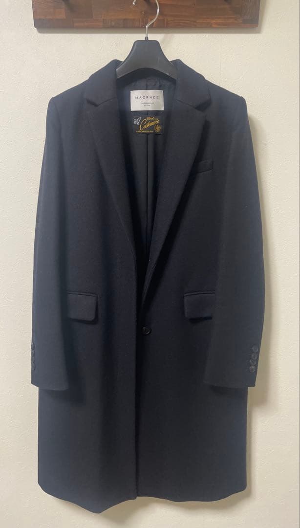 MACPHEE チェスターコート 無地濃紺 TOMORROWLAND