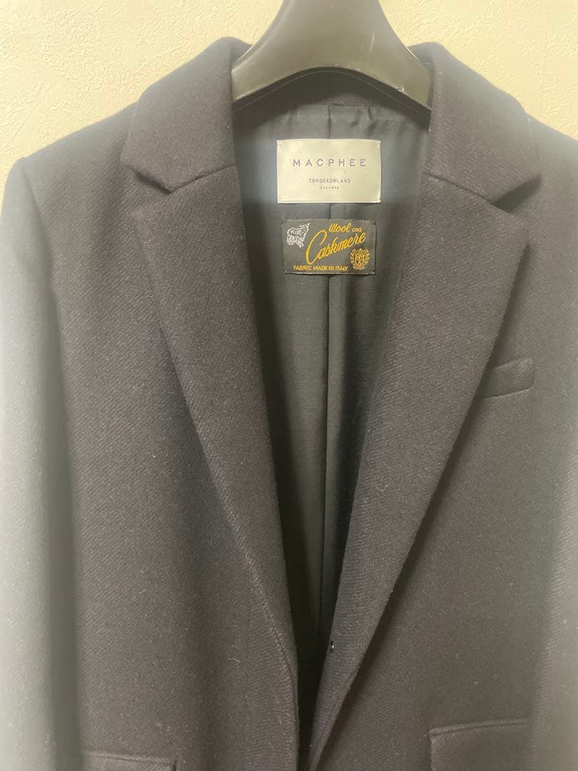 MACPHEE チェスターコート 無地濃紺 TOMORROWLAND