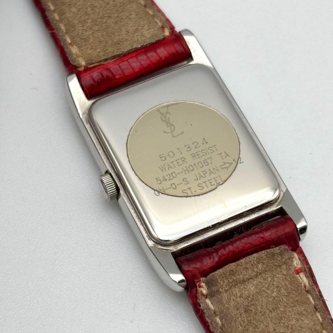 美品✨イヴサンローラン YSL レディース腕時計 レクタンギュラー 純正ベルト