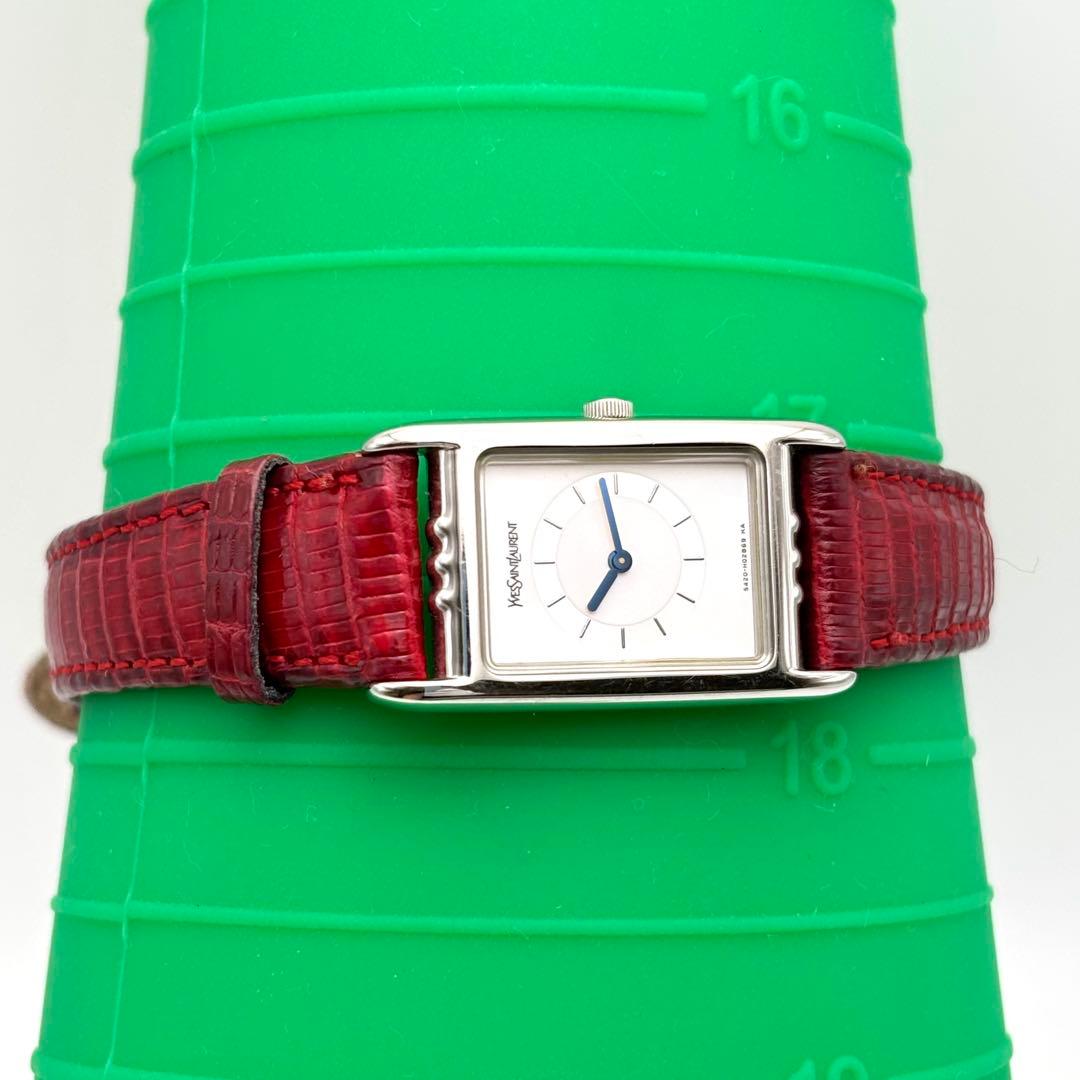 美品✨イヴサンローラン YSL レディース腕時計 レクタンギュラー 純正ベルト