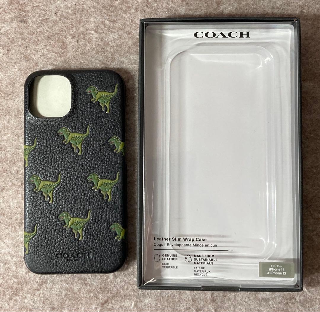 COACH コーチ レキシー iPhone 13 14 ケース 恐竜柄 REX