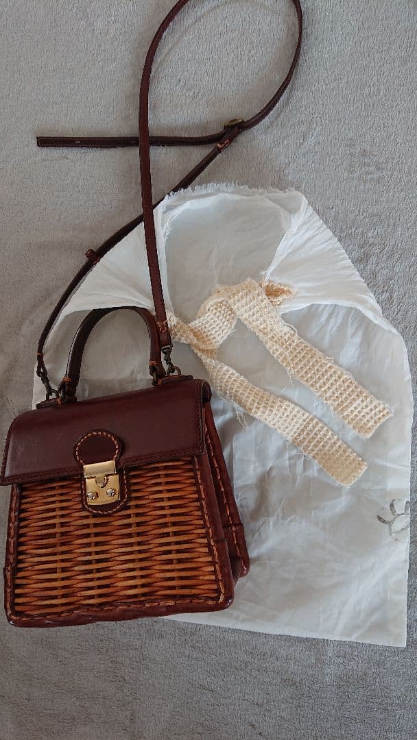 エバゴス ミニ ケリー かっちりバッグ ブラウン