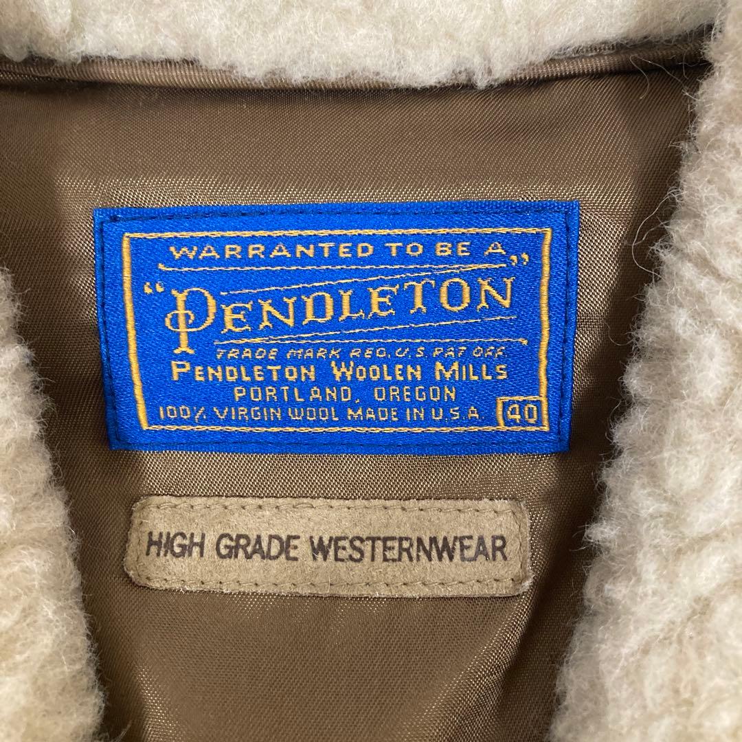 PENDLETON ボア襟ハーフコート ネイティブ スペシャル　サイズ40