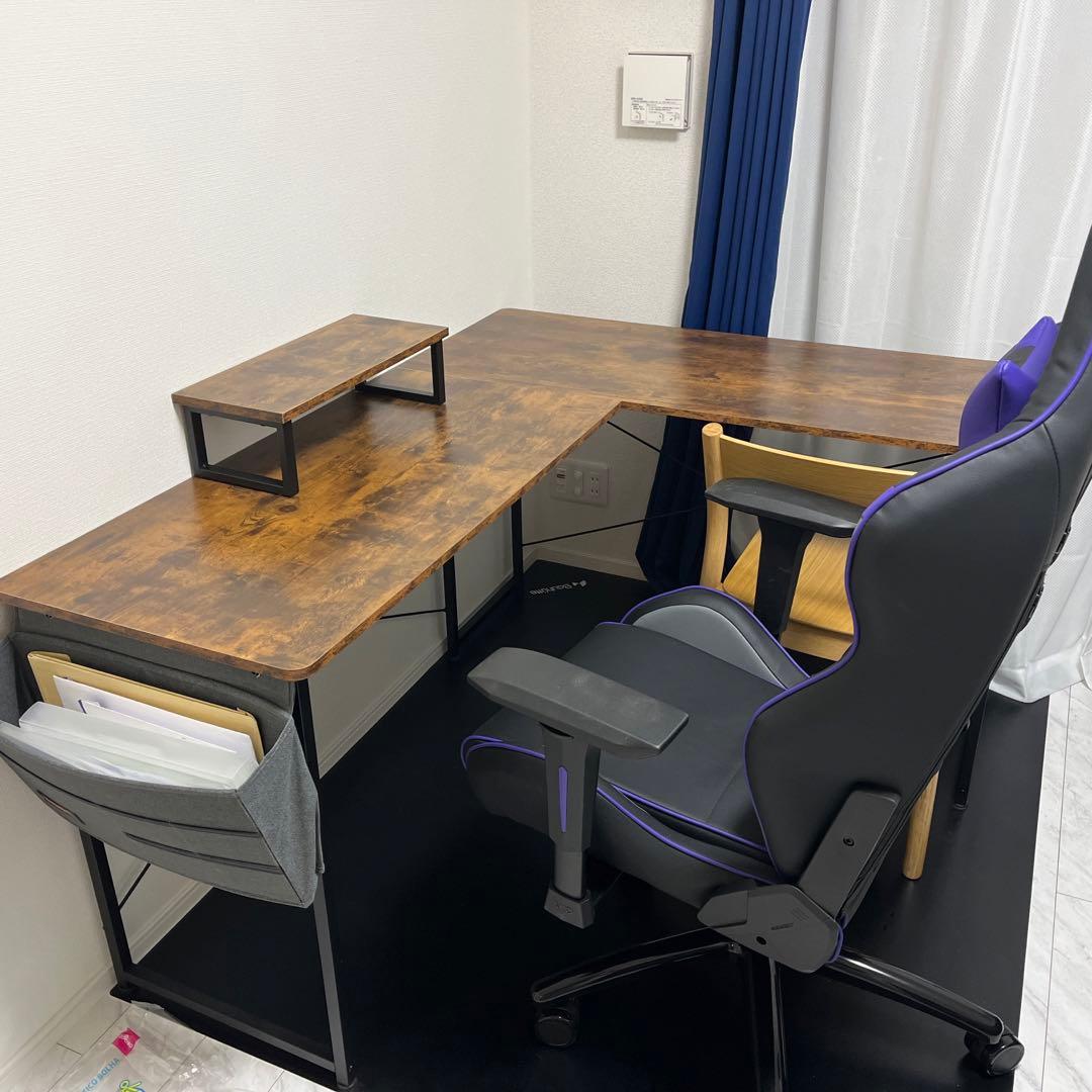 ODK l字デスク パソコンデスク ゲーミングデスク L字型