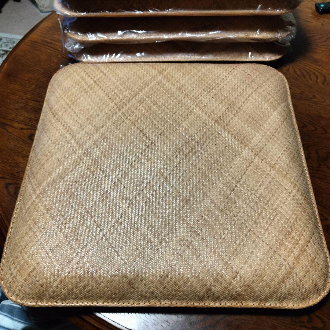 鹿田産業 籐本手織り網代編み籐座布団5枚組　未使用保管品購入¥105.000