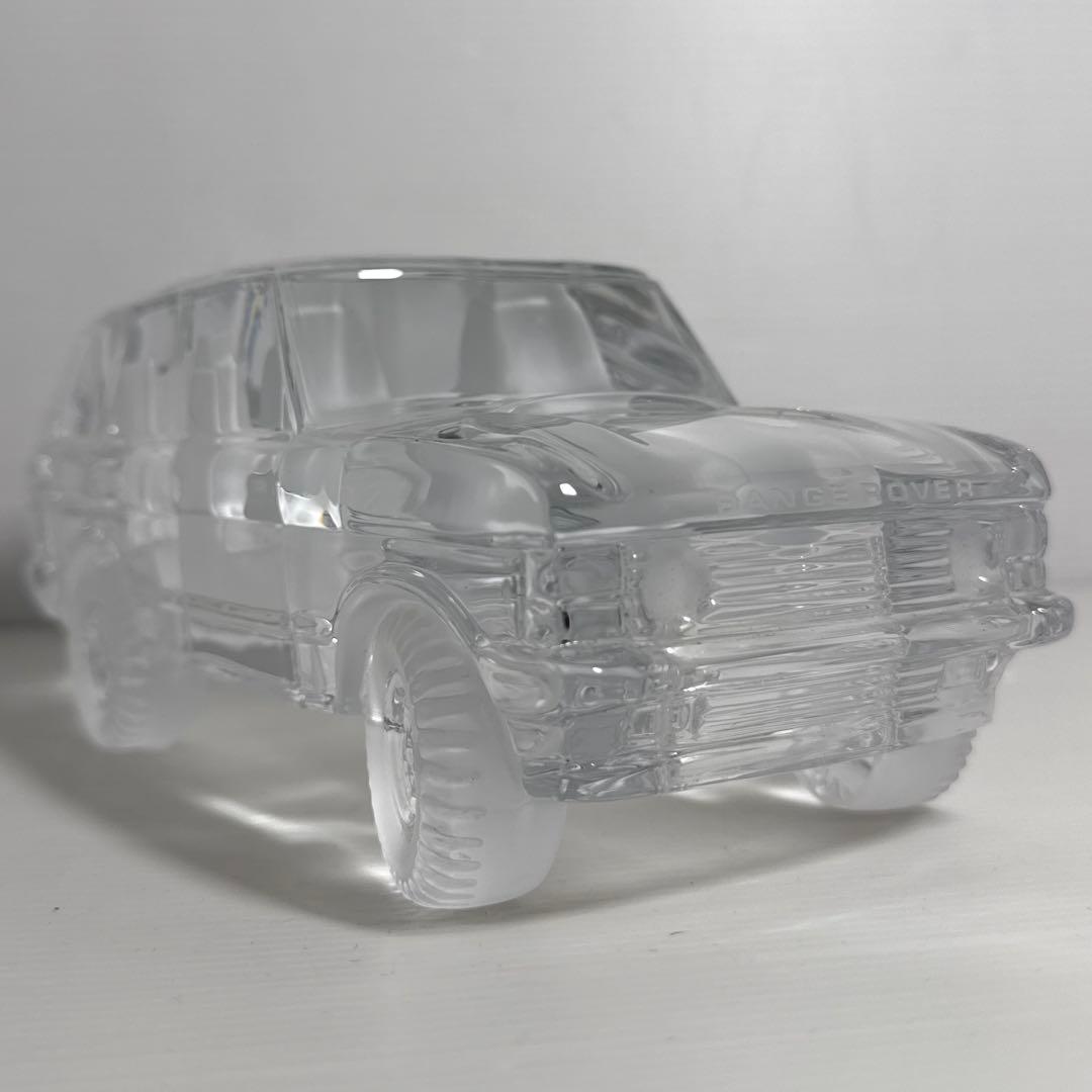 フランス製 ランドローバー レンジローバー クリスタルガラス 置物 車