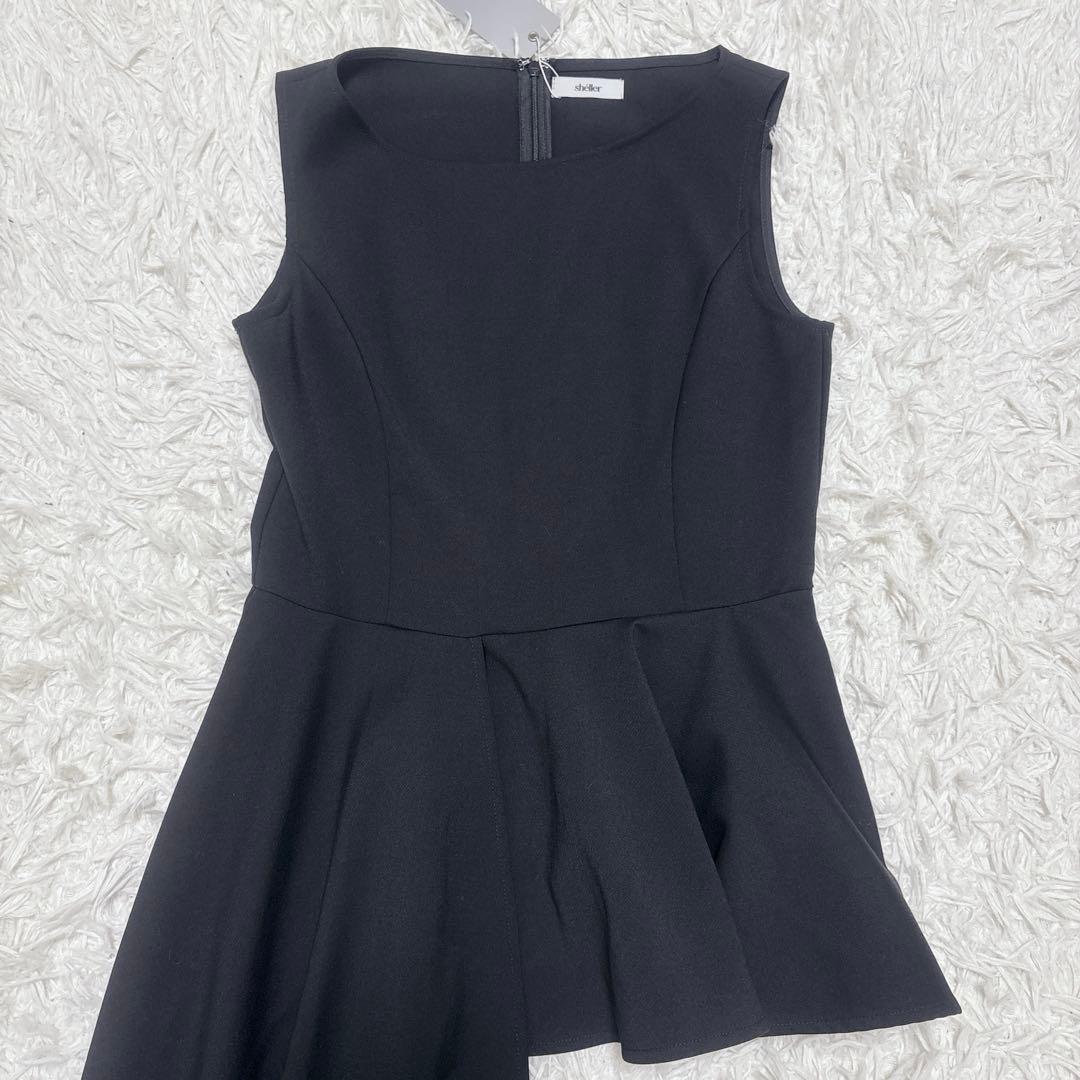 【新品未使用】sheller シェリエ　サイドテール ペプラムトップス　ブラック