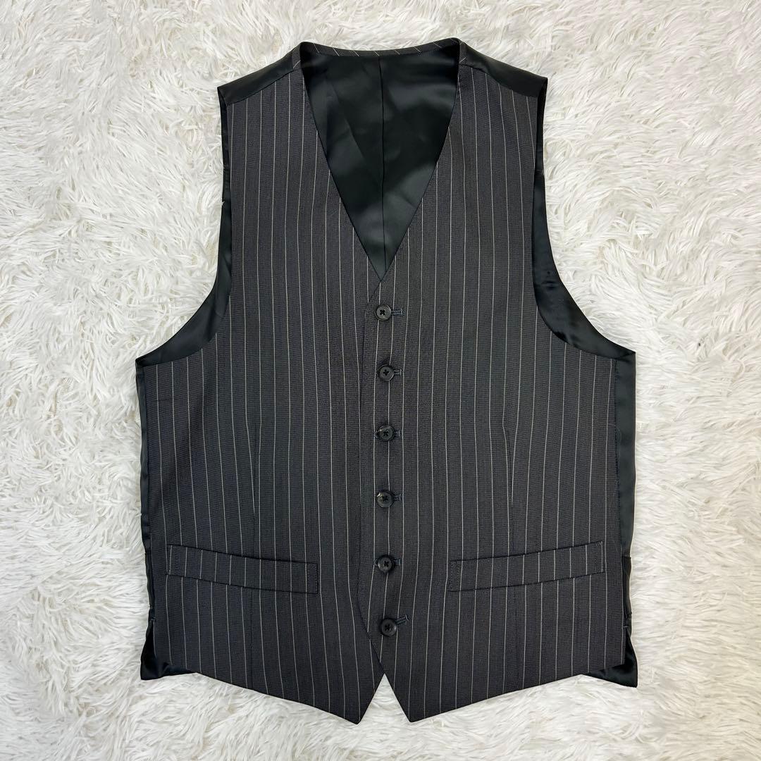 【極美品！】MEN'S TENORAS ティノラス 3ピース グレーストライプ