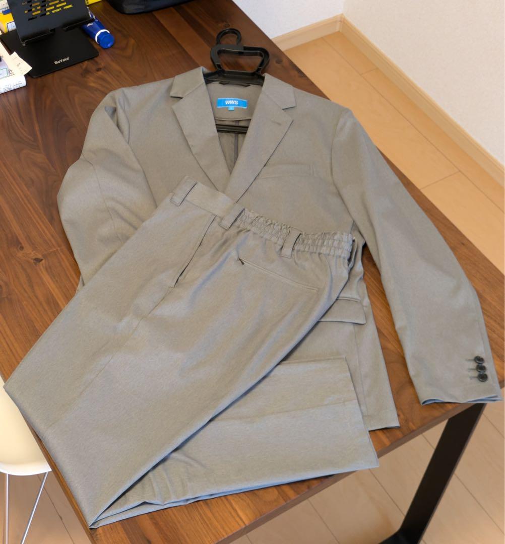WWS 大人のBizテーラードジャケット、フルレングスパンツ （ビターグレー）