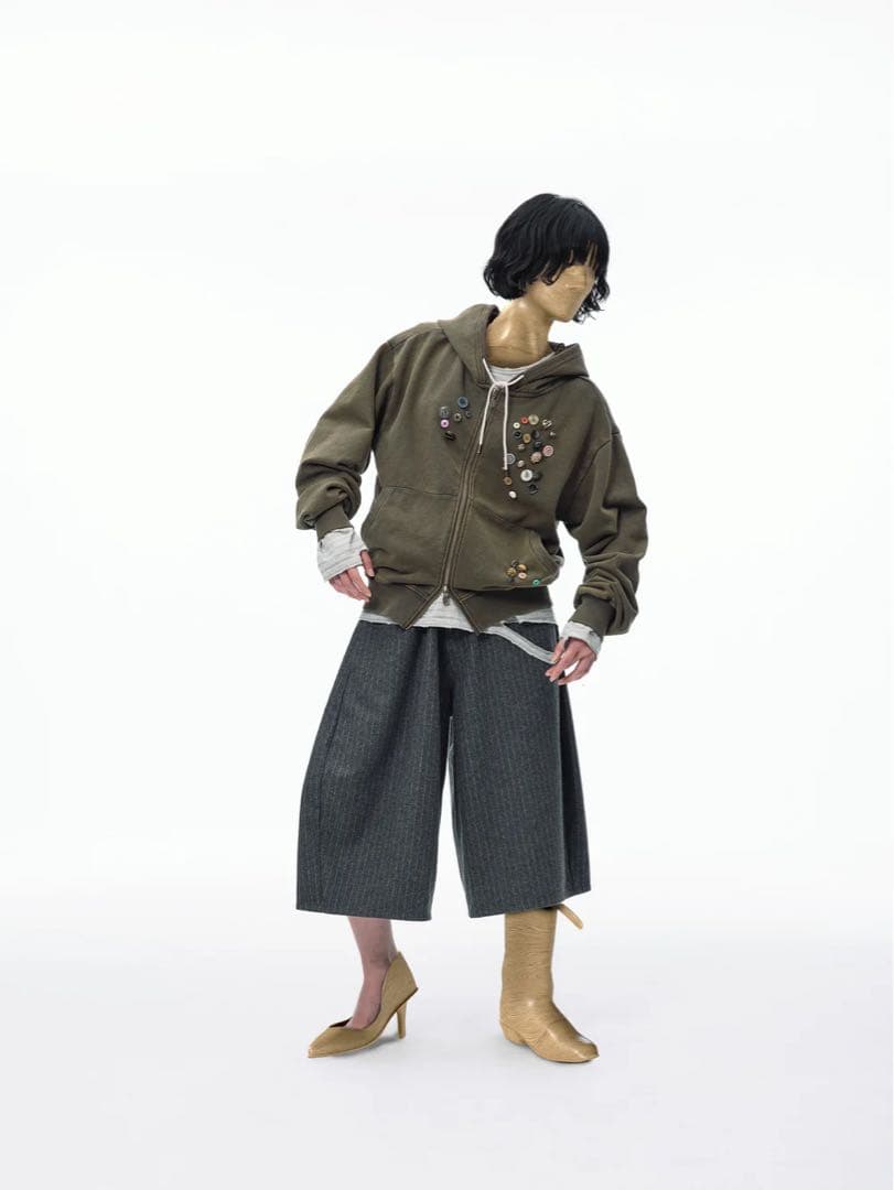 パンツ HIROKI TSUZUKI STRIPE BAGGY SHORTS